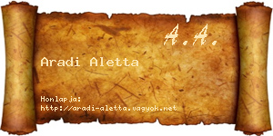 Aradi Aletta névjegykártya